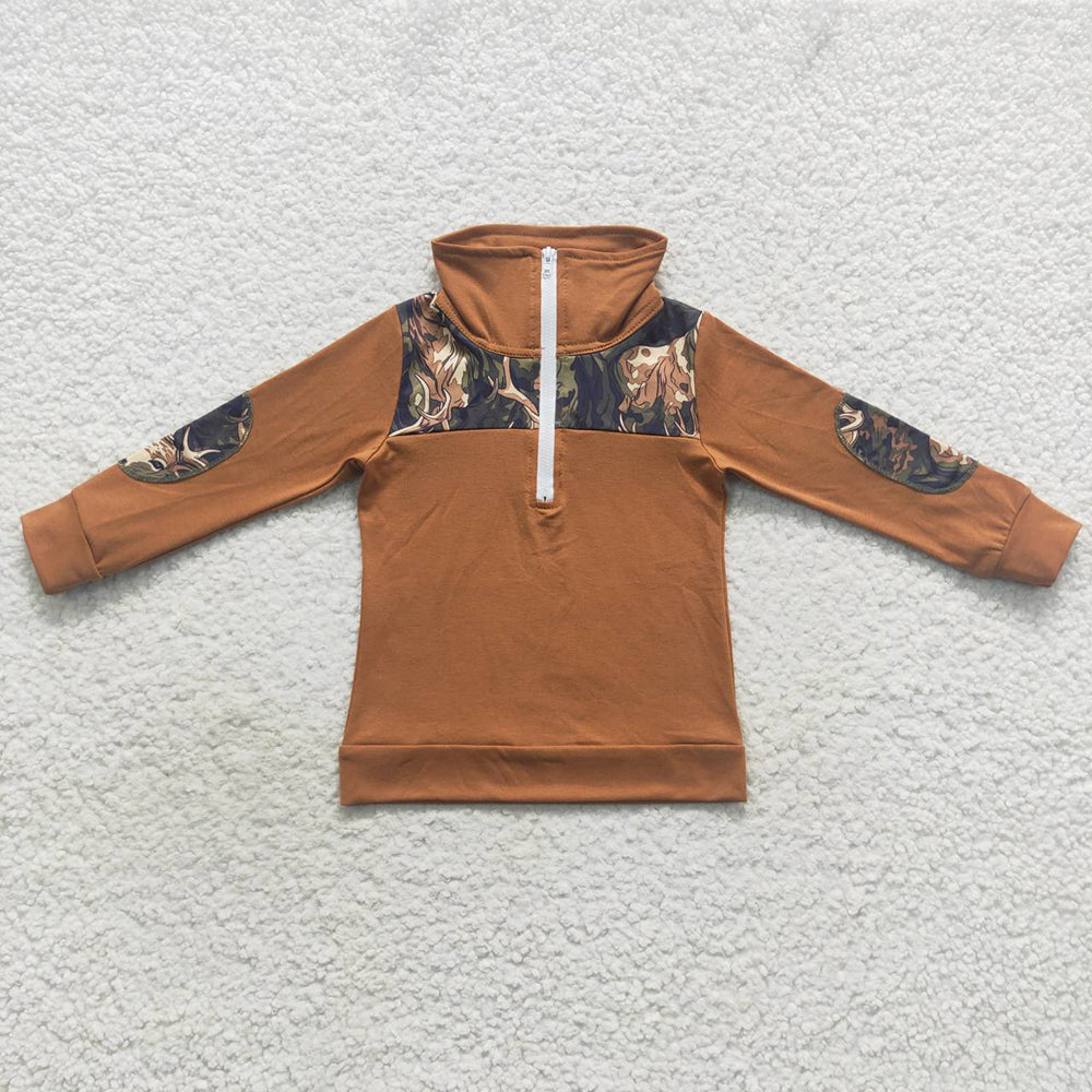 Baby Boys Hunting Camo Deer Long Sleeve Elbow Pullover Tee Shirt TopS