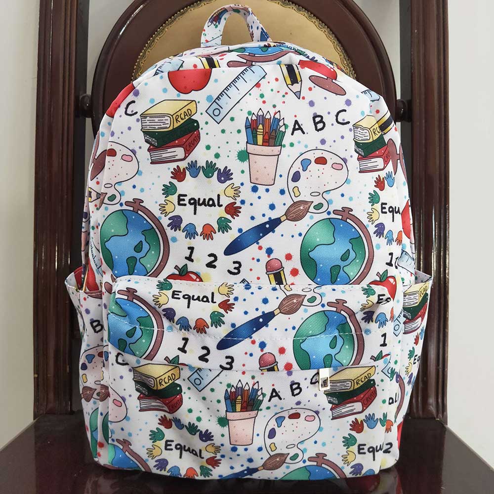 Baby Kids Children Back To School White Back Bags