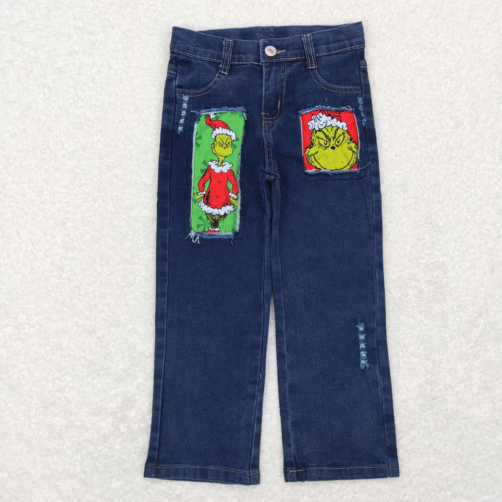 Baby Boys Distressed Christmas Frog Denim Pants