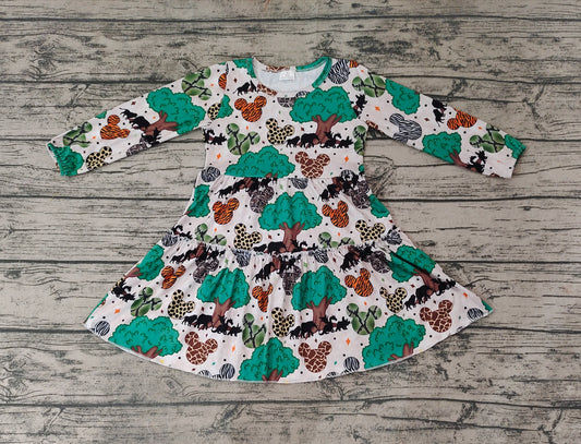 Baby Girls Animal Tree Knee Length Dresses