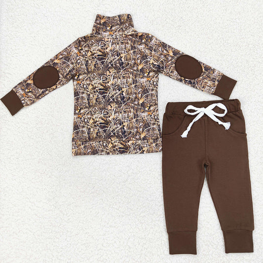 Baby Boys Fall Camo Grasses Pullovers Tops Shirt Pants Clothes Sets