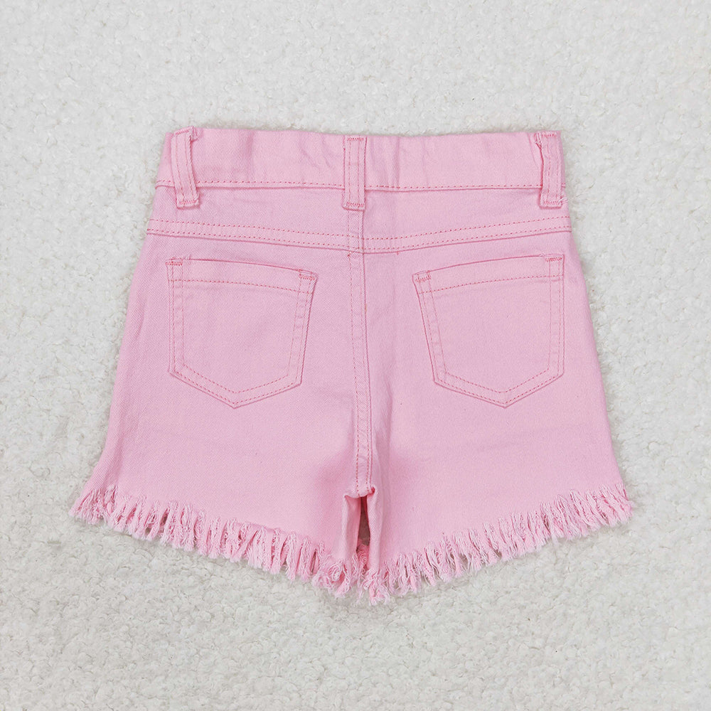 Baby Girls Pink Sequin Summer Denim Shorts