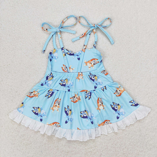 Baby Infant Girls Dogs Straps Bummie Rompers