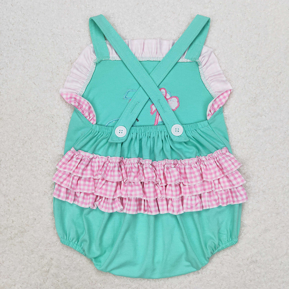 Baby Infant Girls Golf Straps Ruffle Floral Summer Rompers