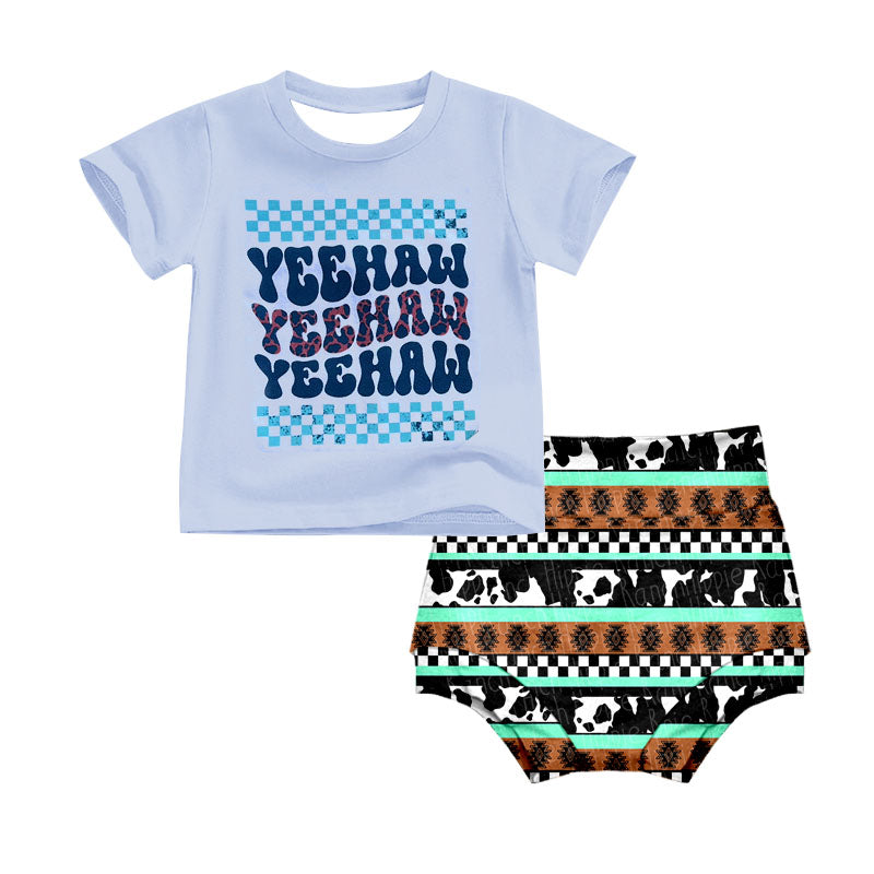 Baby Girls Toddler Yeehaw Top Aztec Bummie Sets preorder(moq 5)