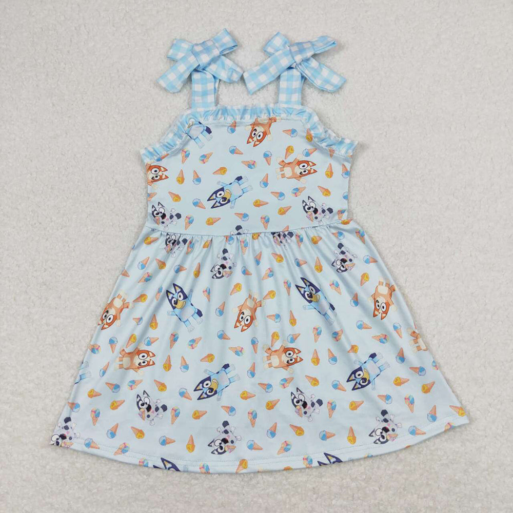 Baby Girls Straps Dogs Sibling Sister Summer Clothes Sets