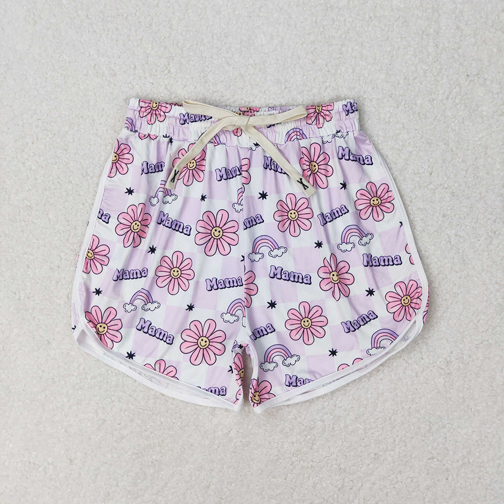 Mama and Mini Flowers Rainbow Summer Shorts Bottoms