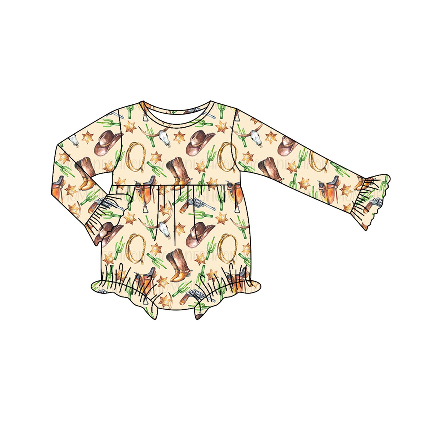 Preorder moq 5 Baby Infant Girls Long Sleeves Hats Boots Hunting Ruffle Romper