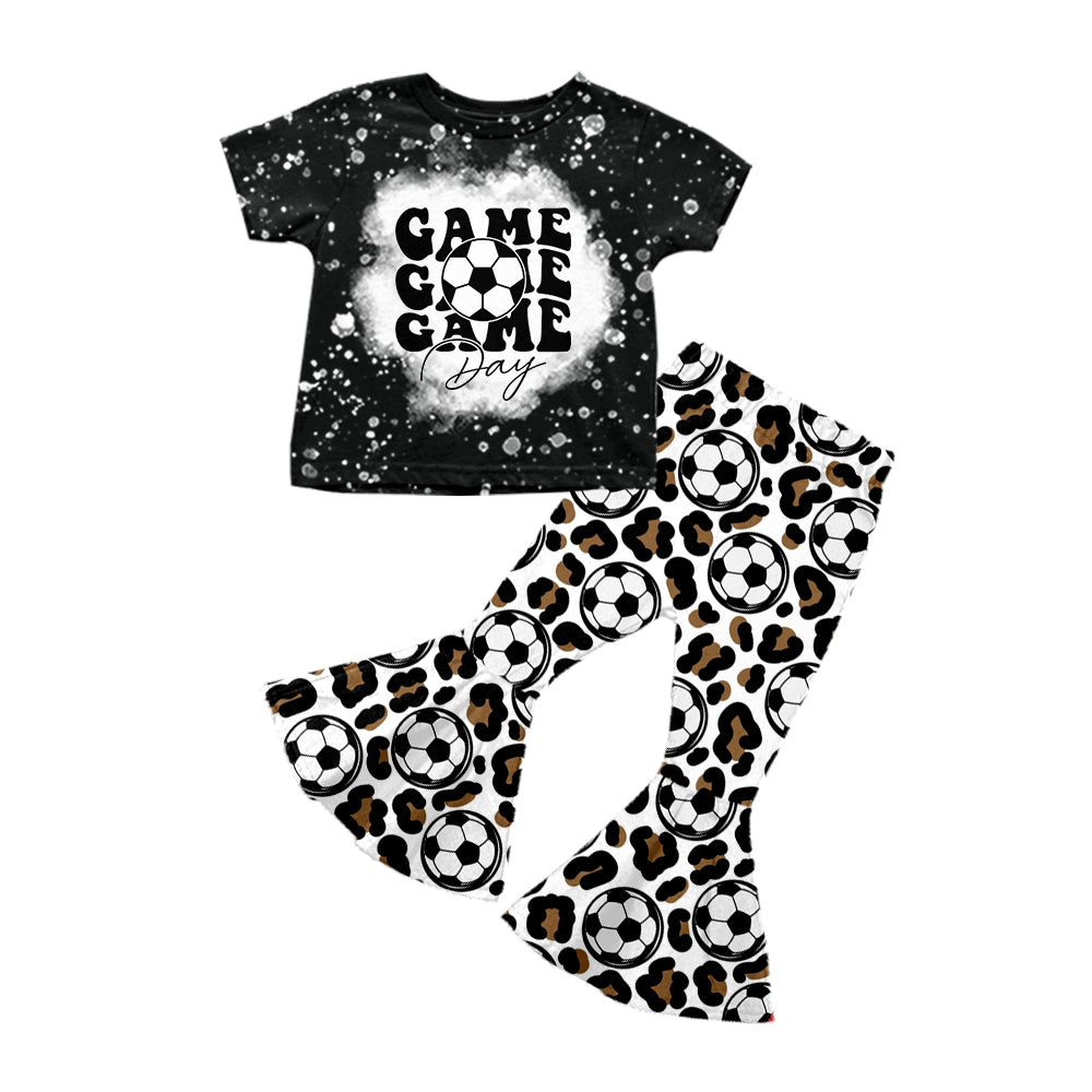Baby Girls Western Gameday Soccer Shirt Flare Pants Clothes Sets preorder(moq 5)