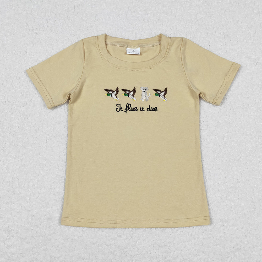 Baby Boys Duck Flies Dogs Short Sleeve Tee Shirts Tops