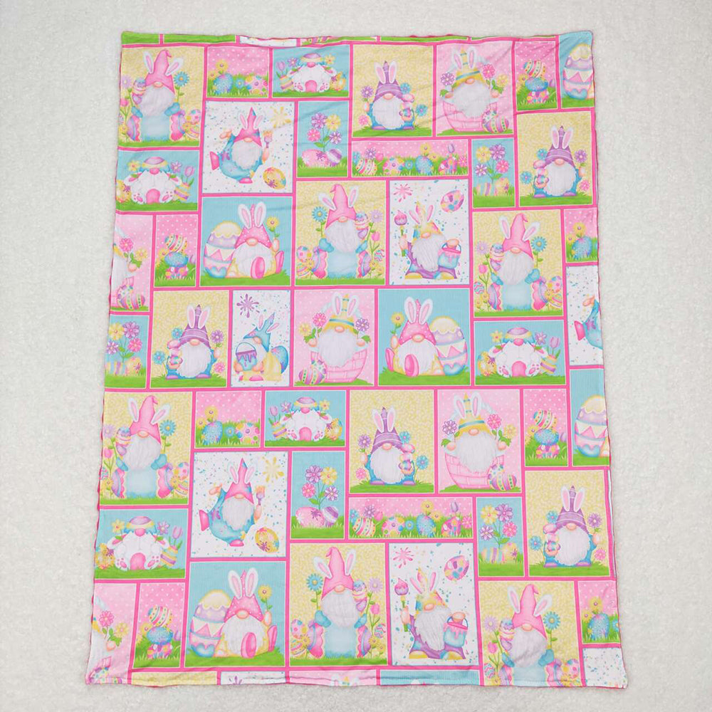 Baby Girls Easter Rabbits Eggs Minky Blankets