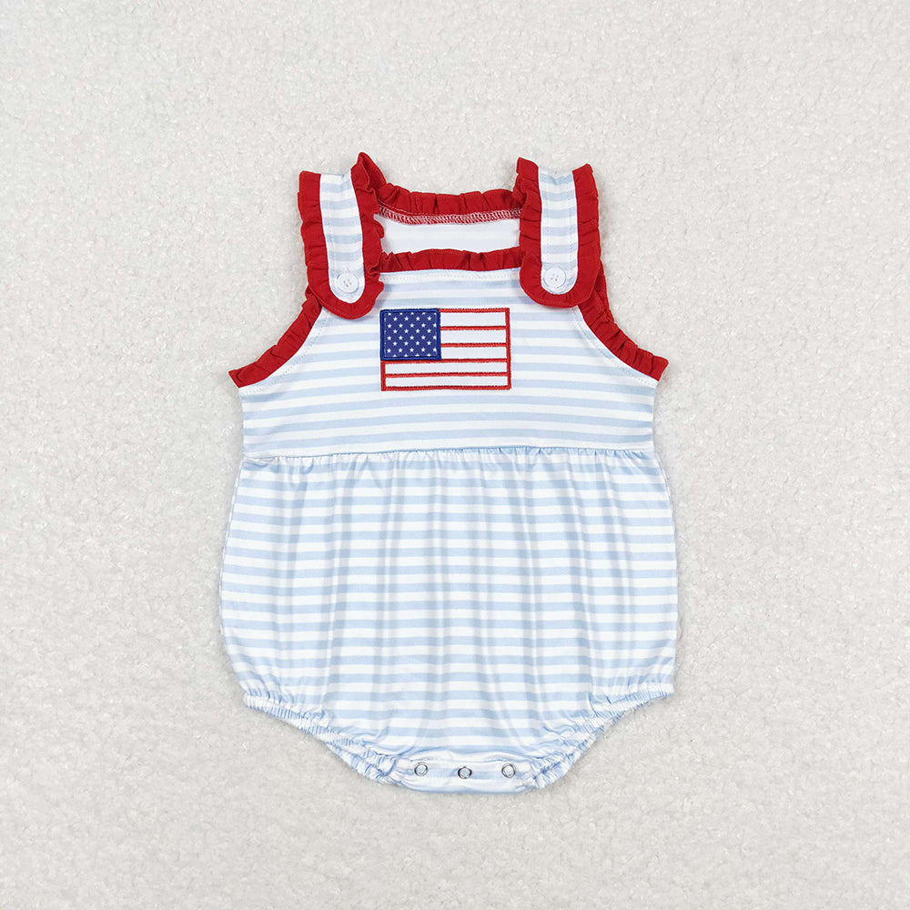Baby Girls Flag 4th Of July Sibling Rompers Clothes Sets