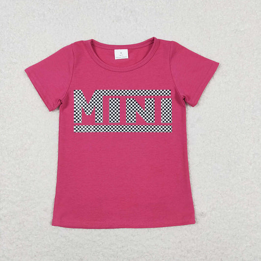 Mommy and Me Pink Vinyl Short Sleeve Tee Shirts Tops