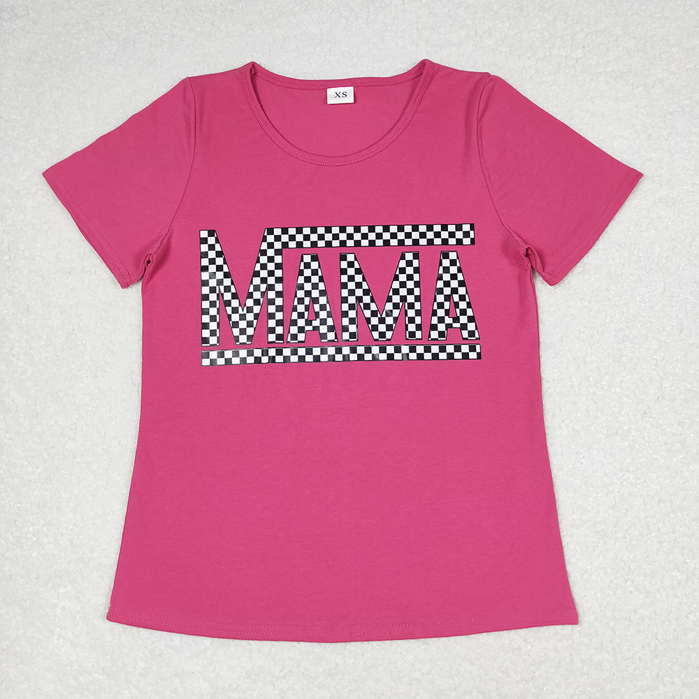 Mommy and Me Pink Vinyl Short Sleeve Tee Shirts Tops