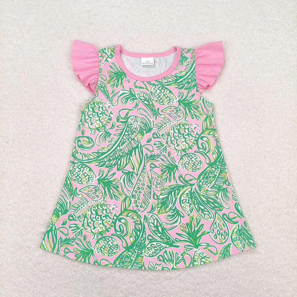 Baby Girls Pink Fish Flutter Sleeve Tunic Top