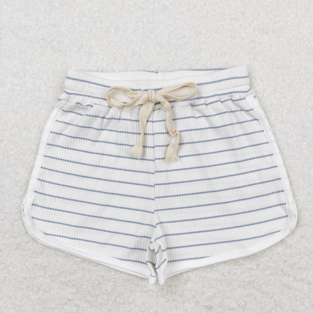 Baby Girls Light Blue Stripes Summer Sports Design Shorts