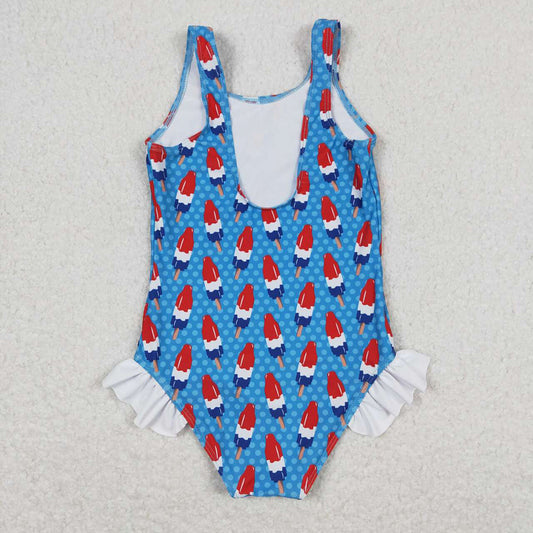 Baby Girls 4th Of July Popstick Ruffle One Piece Swimsuits