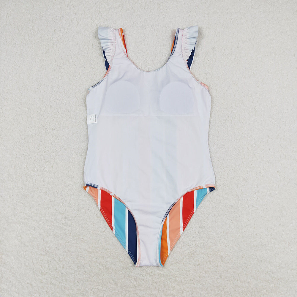 Baby Girls Summer Stripes Sleeveless One Piece Swimsuits