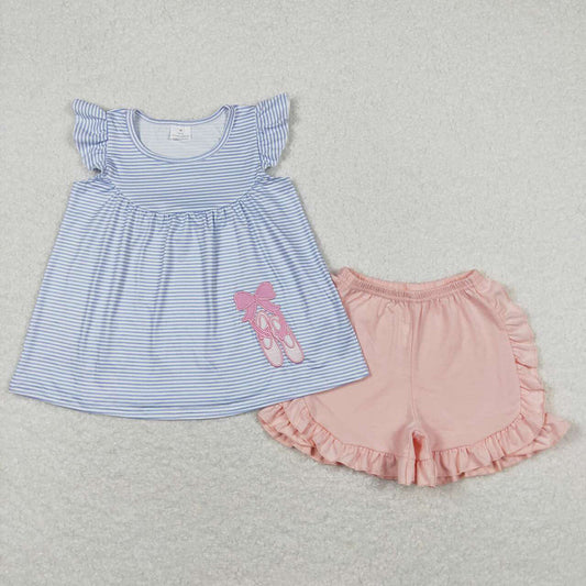 Baby Girls Sibling Dance Shoes Ballet Design Rompers Dresses Clothes Sets