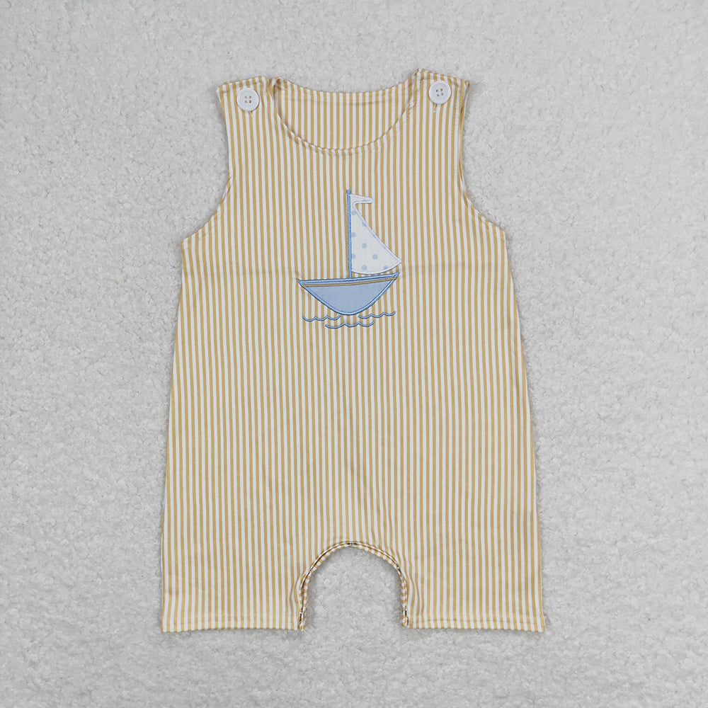 Baby Infant Boys Sailboat Sleeveless Summer Rompers