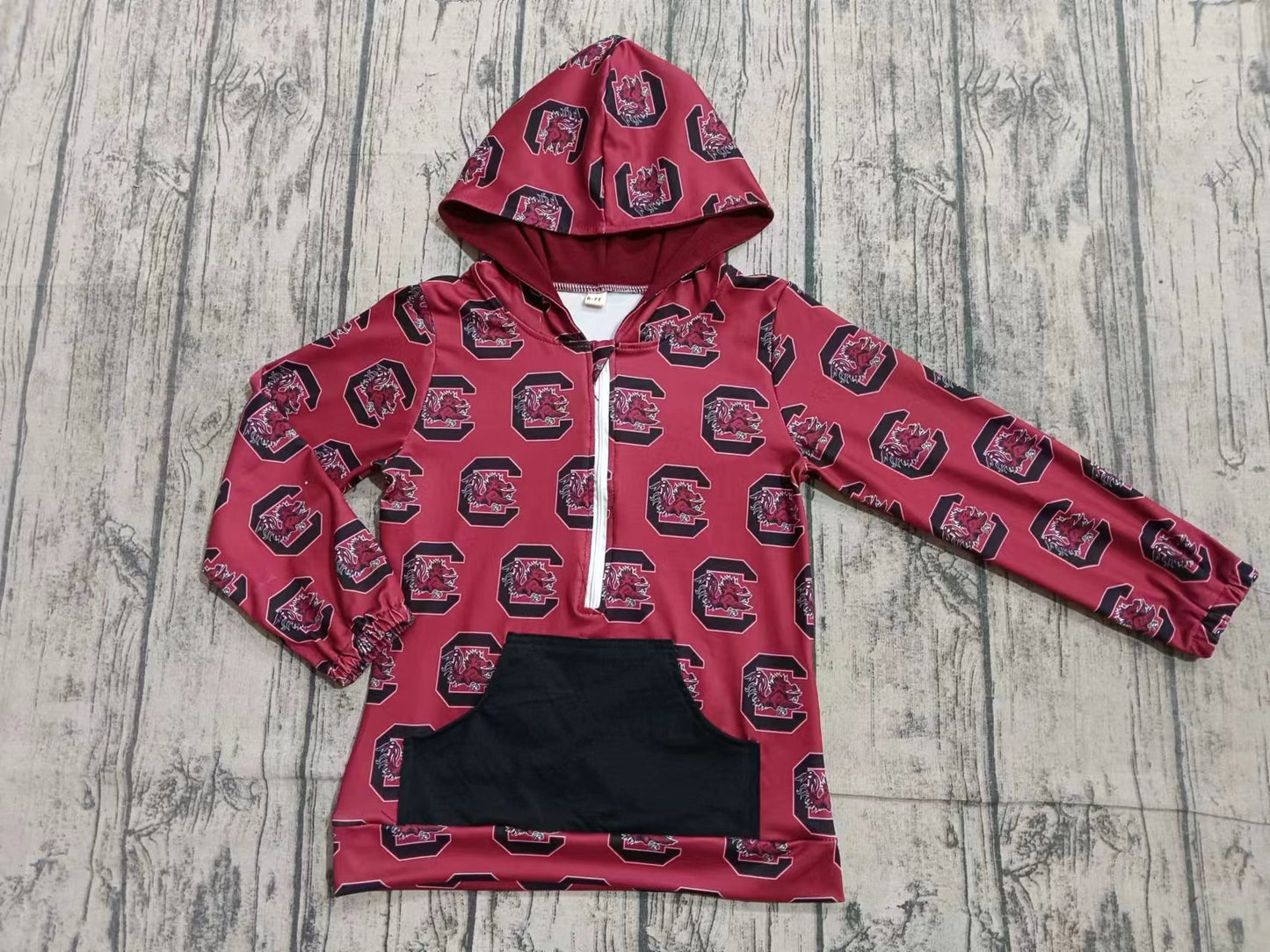 Preorder(moq 5)Baby Girls Boys Red Bird Team Hunting Long Sleeve Hoodie Hooded Tops