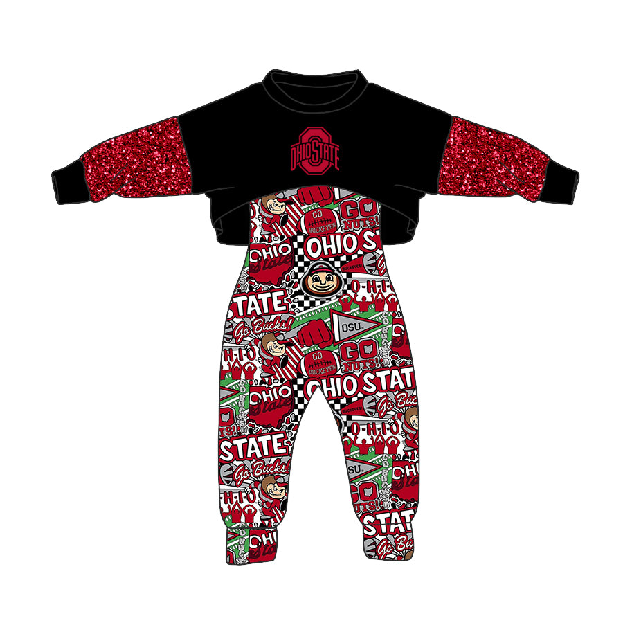 Baby Girls Team Red 2pcs Jumpsuits Clothes Sets Sets preorder(moq 5)