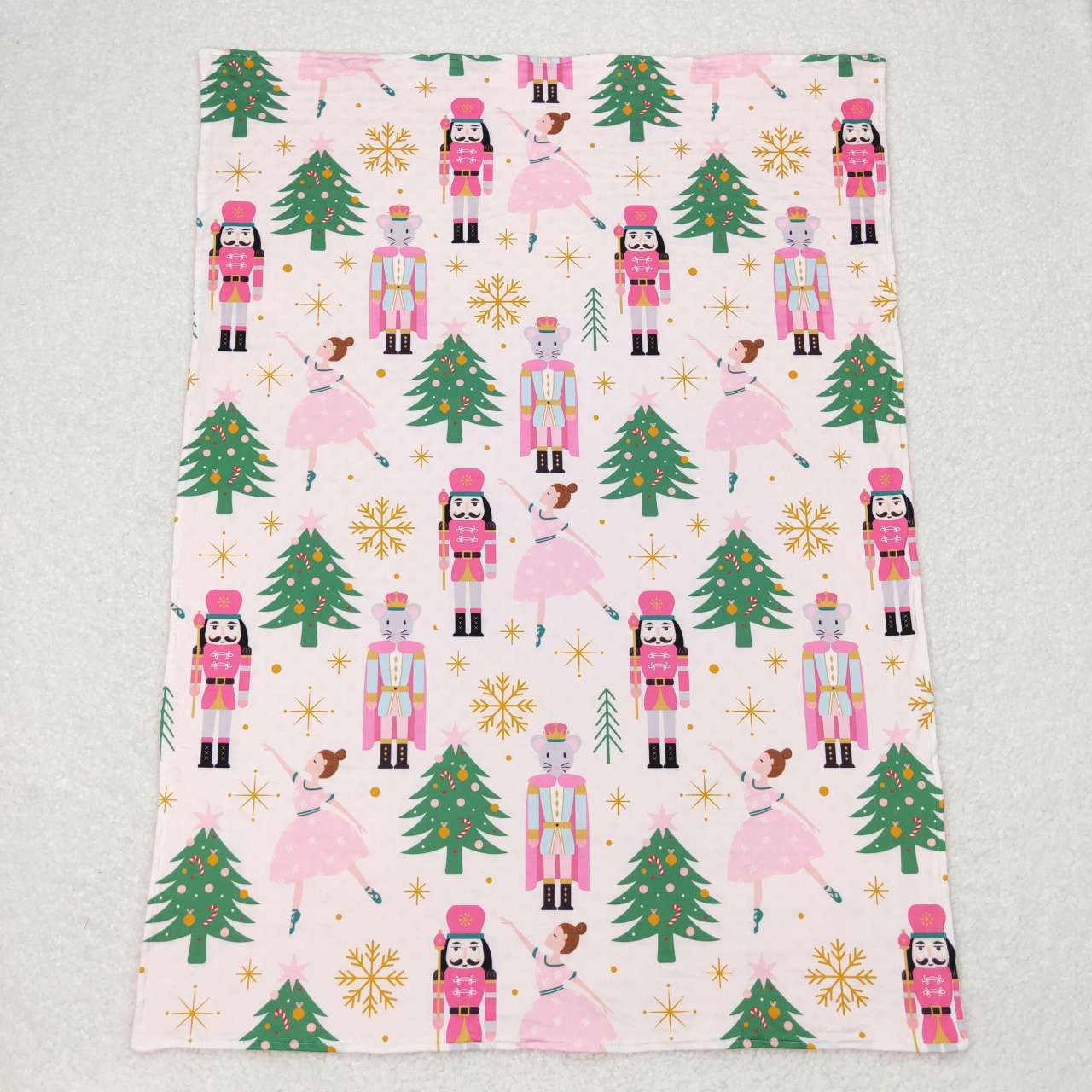 Baby Kids Girls Christmas Pink Soldier Minky Blankets