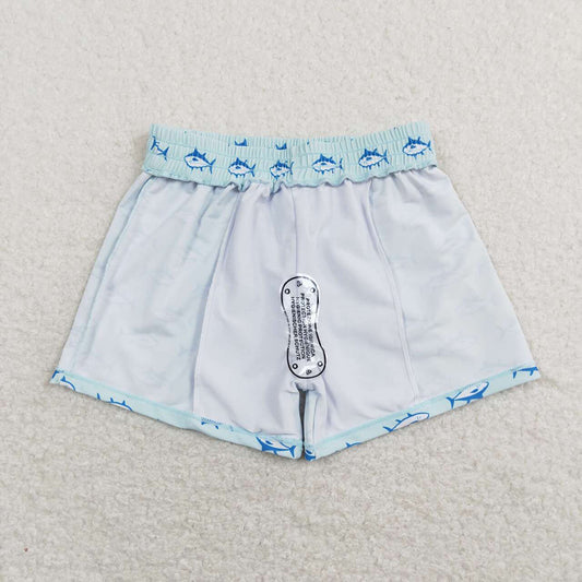 Baby Boys Summer Blue Color Shark Trunks Swimsuits Swimwear