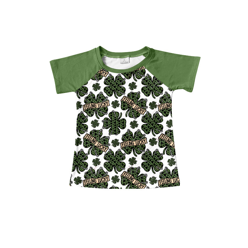 Baby Boys Short Sleeve St Patrick Day Quatrefoil Tee Shirts Preorder(moq 5)
