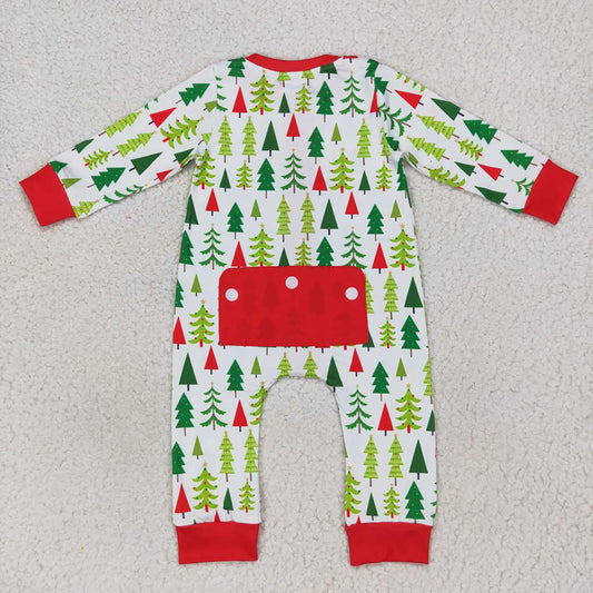 Baby Infant Boys Christmas Tree Buttons Rompers