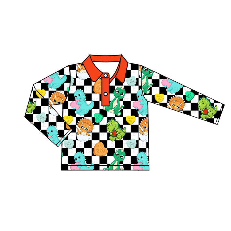 Baby Boys Dinosaurs Long Sleeve Red Pullovers Tops preorder(moq 5)