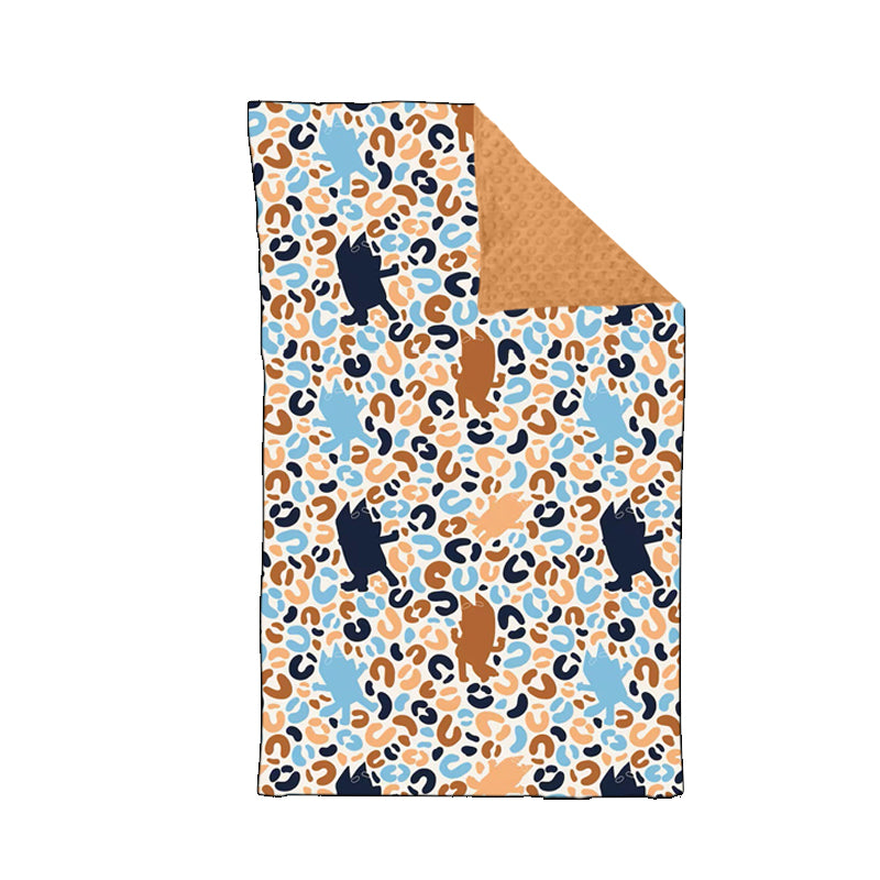 Baby Girls Leopard Dogs Minky Blankets preorder(moq 5)