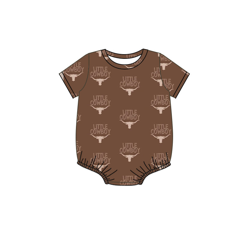 Baby Boys Little Boys Short Sleeve Brown Rompers preorder(moq 5)