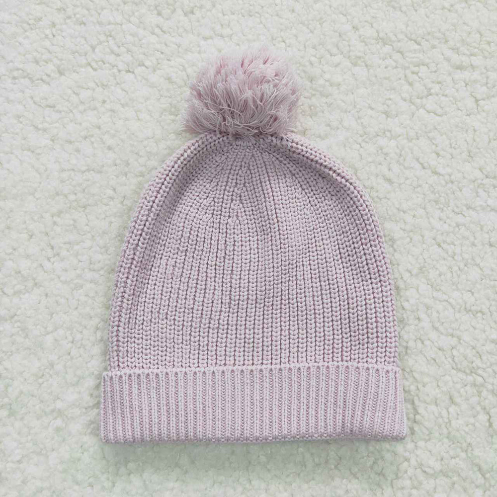 Baby Infant Toddlers Lavender Woolen Ball Bernet Hats