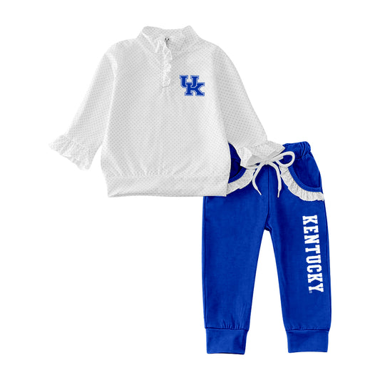 Baby Girls UK Team Long Sleeve Top Ruffle Pants Clothes Sets preorder(moq 5)