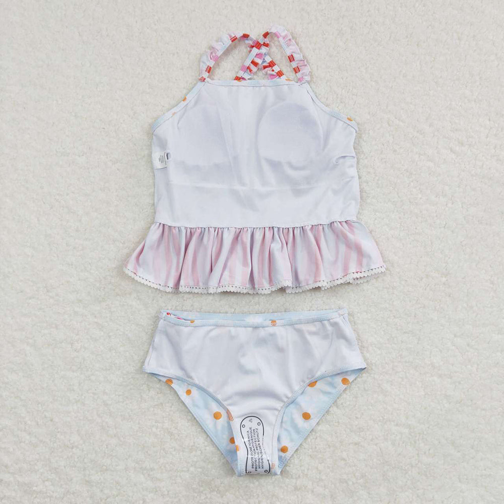 Baby Girls Daisy Flowers Top Floral Two Pieces Swimsuits