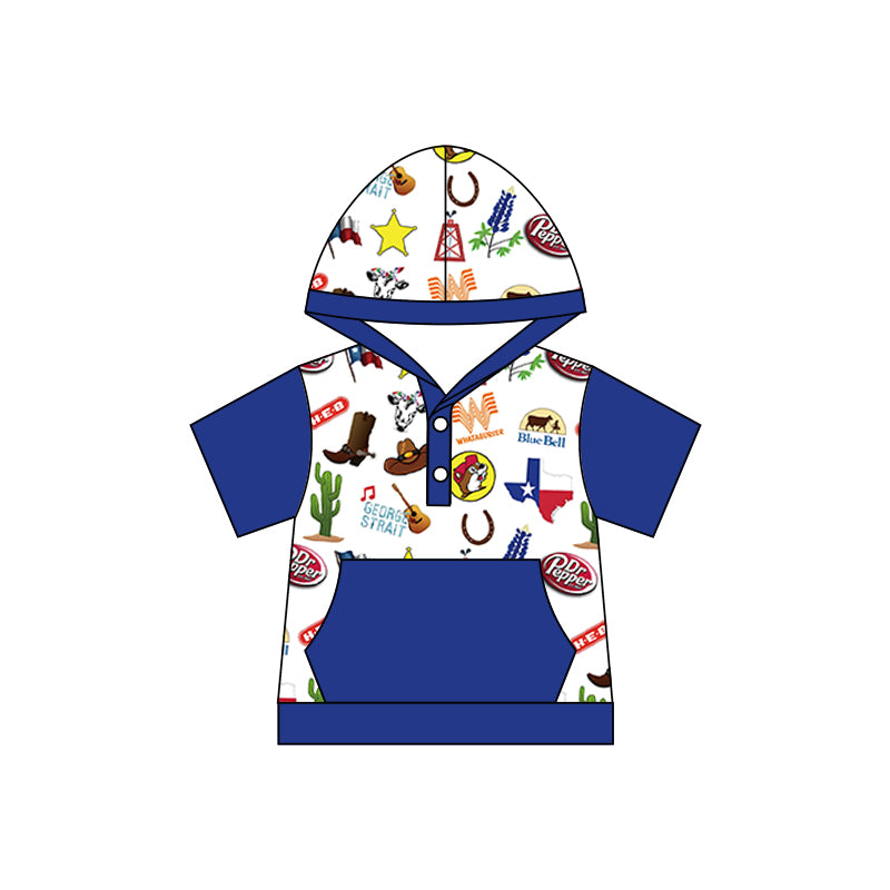 Baby Boys TX Short Sleeve Hooded Top Shirts preorder(moq 5)