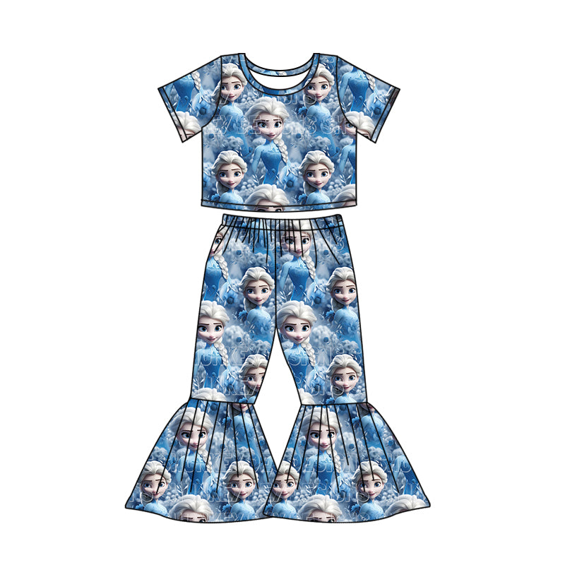 Baby Girls Princess Short Sleeve Top Bell Pants Outfits Sets preorder(moq 5)