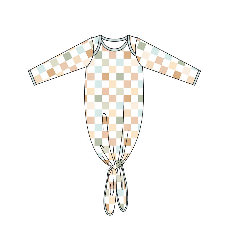 Baby Newborn Colorful Checkered Gowns preorder(moq 5)