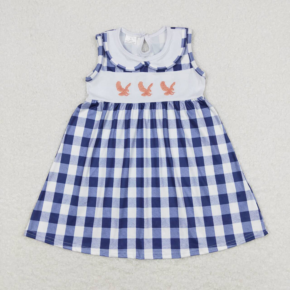 Baby Girls Eagle Checkered Knee Length Dresses