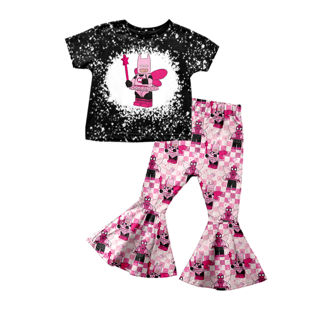 Baby Girls Black Monster Top Bell Pants Sets Preorder(moq 5)