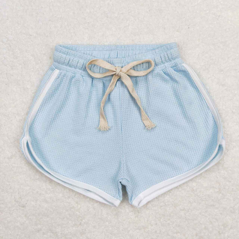 Baby Girls Light Blue Color Summer Sports Design Shorts