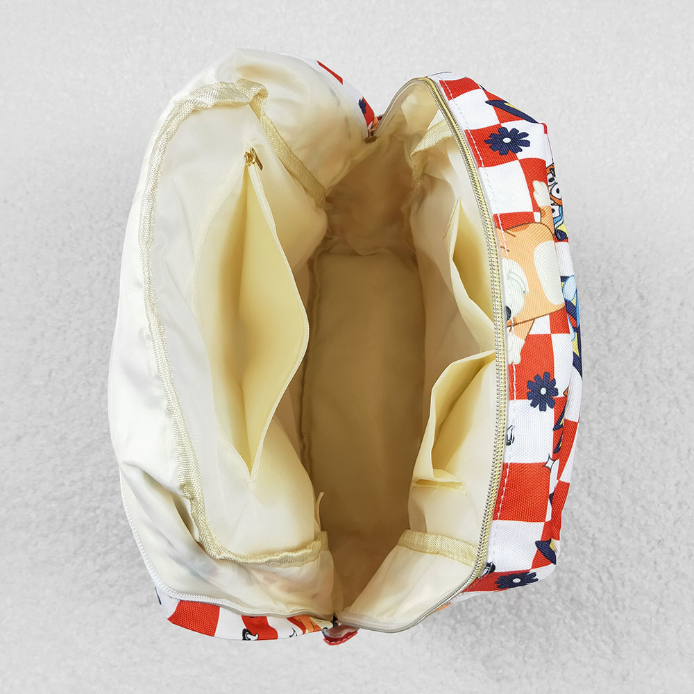 Baby Kids Dogs Red Checkered Backpack Back Bags