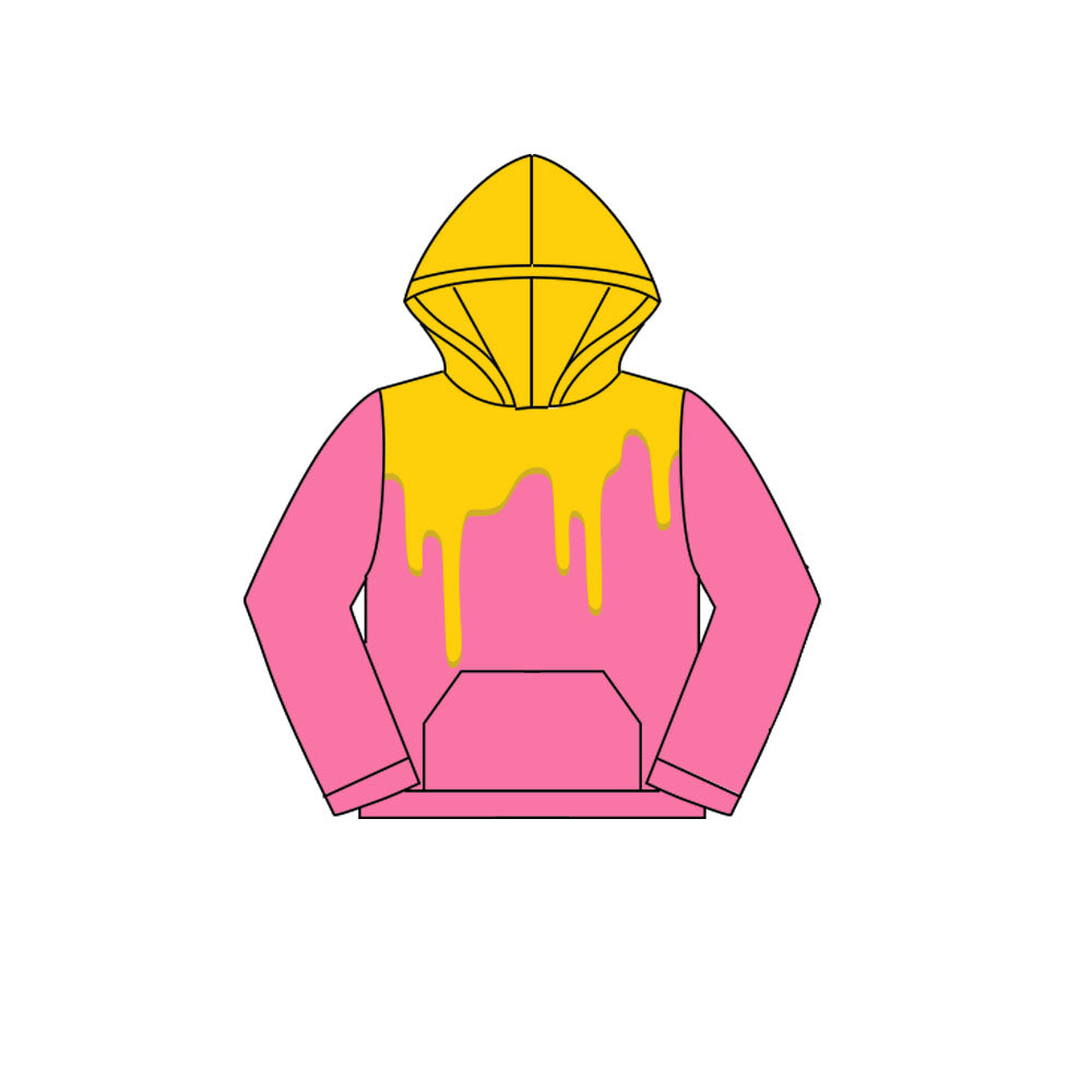 Preorder (moq 5)Baby Boys Drips Hotpink Team Hooded Tops