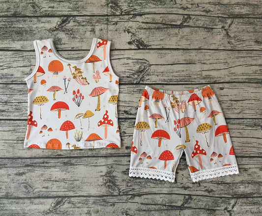 Baby Girls Mushroom Shorts Clothes Sets