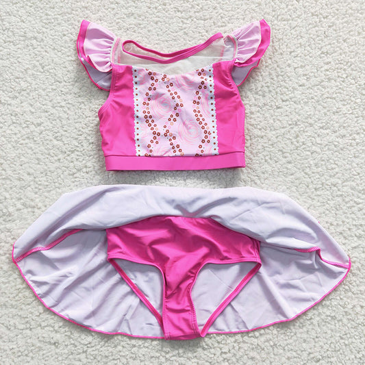 Baby Girls Princess Pink Two Pieces Swimsuits