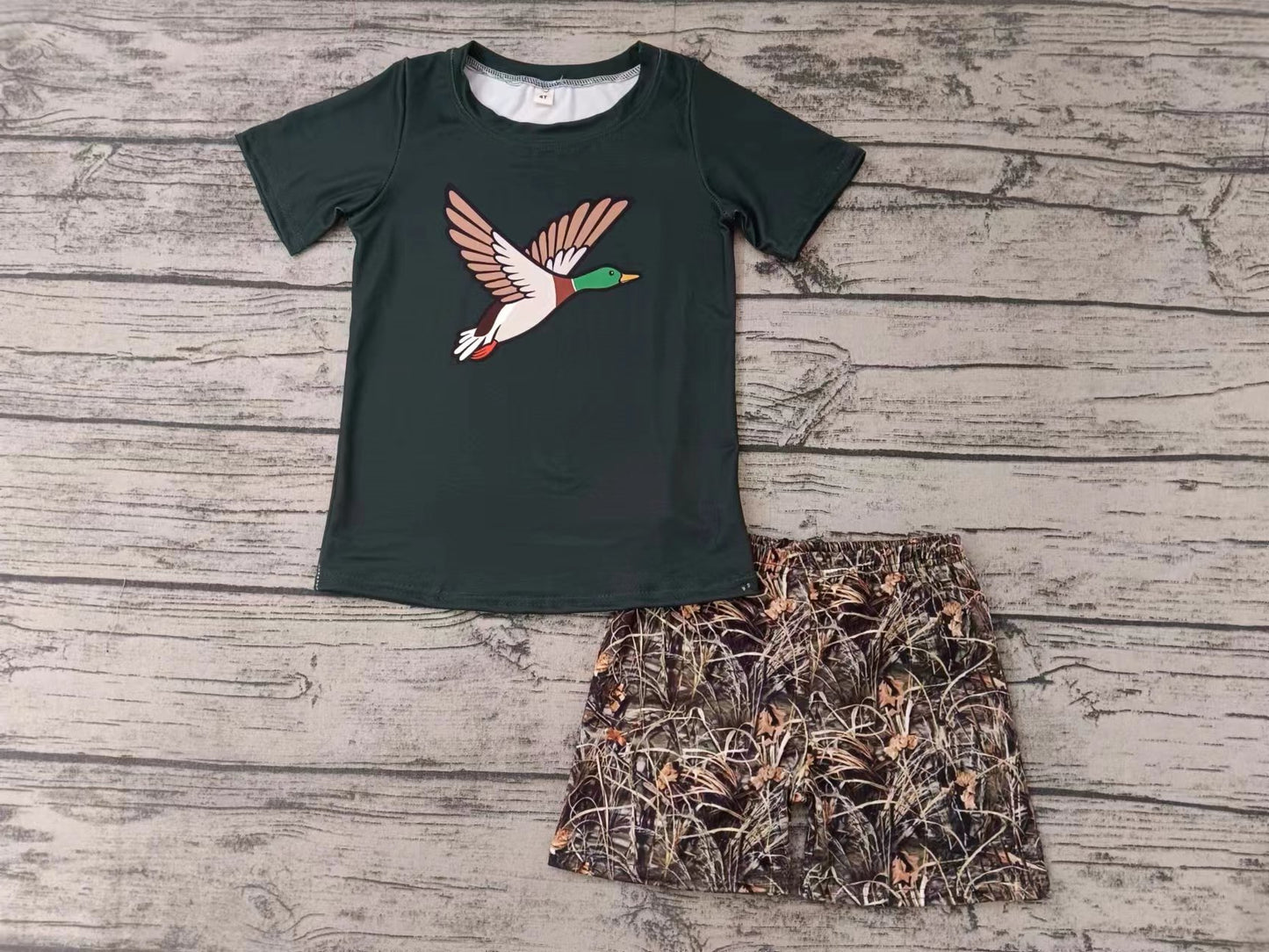 Baby Boys Duck Short Sleeve Tee Shirt Camo Shorts Clothes Sets preorder (moq 5)