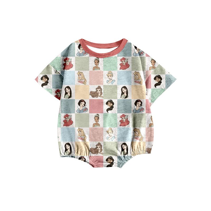 preorder(moq 5) Baby Girls Colorful Princess Short Sleeve Rompers