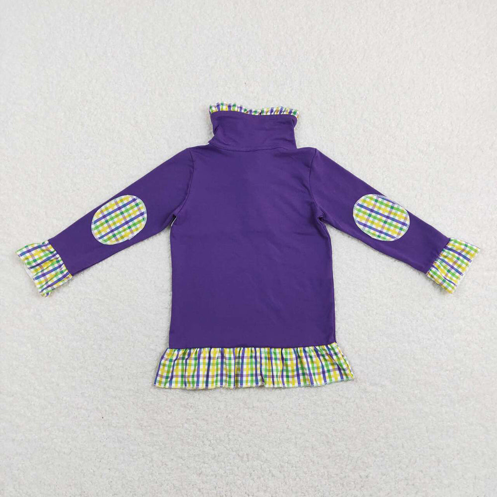 Baby Girls Mardi Gras Ruffle Dogs Pullovers Tops