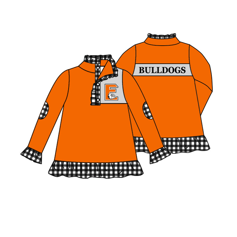 Baby Girls Orange Team Long Sleeve Pullovers Tops preorder(moq 5)